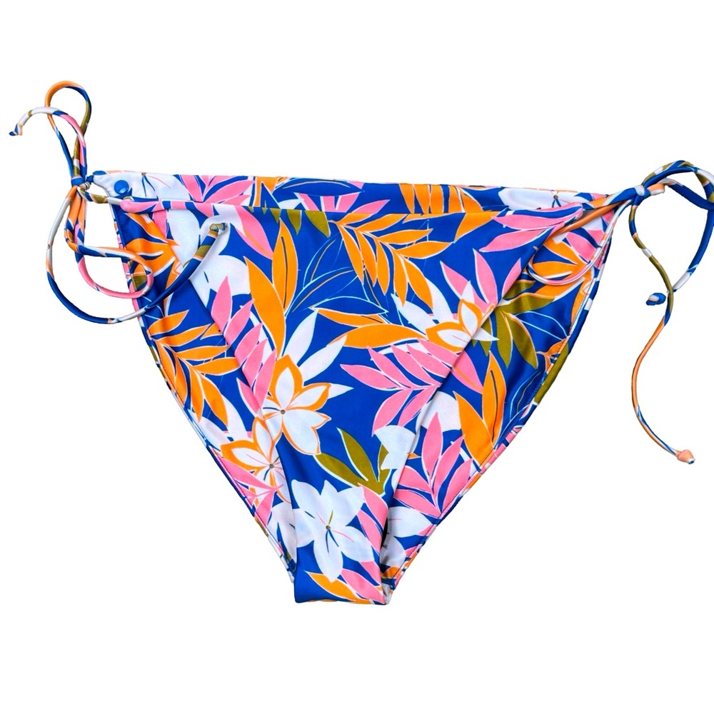NWT Volcom Hot Tropics Floral Side Tie Full Coverage Bikini SwimsuitBottom XL
